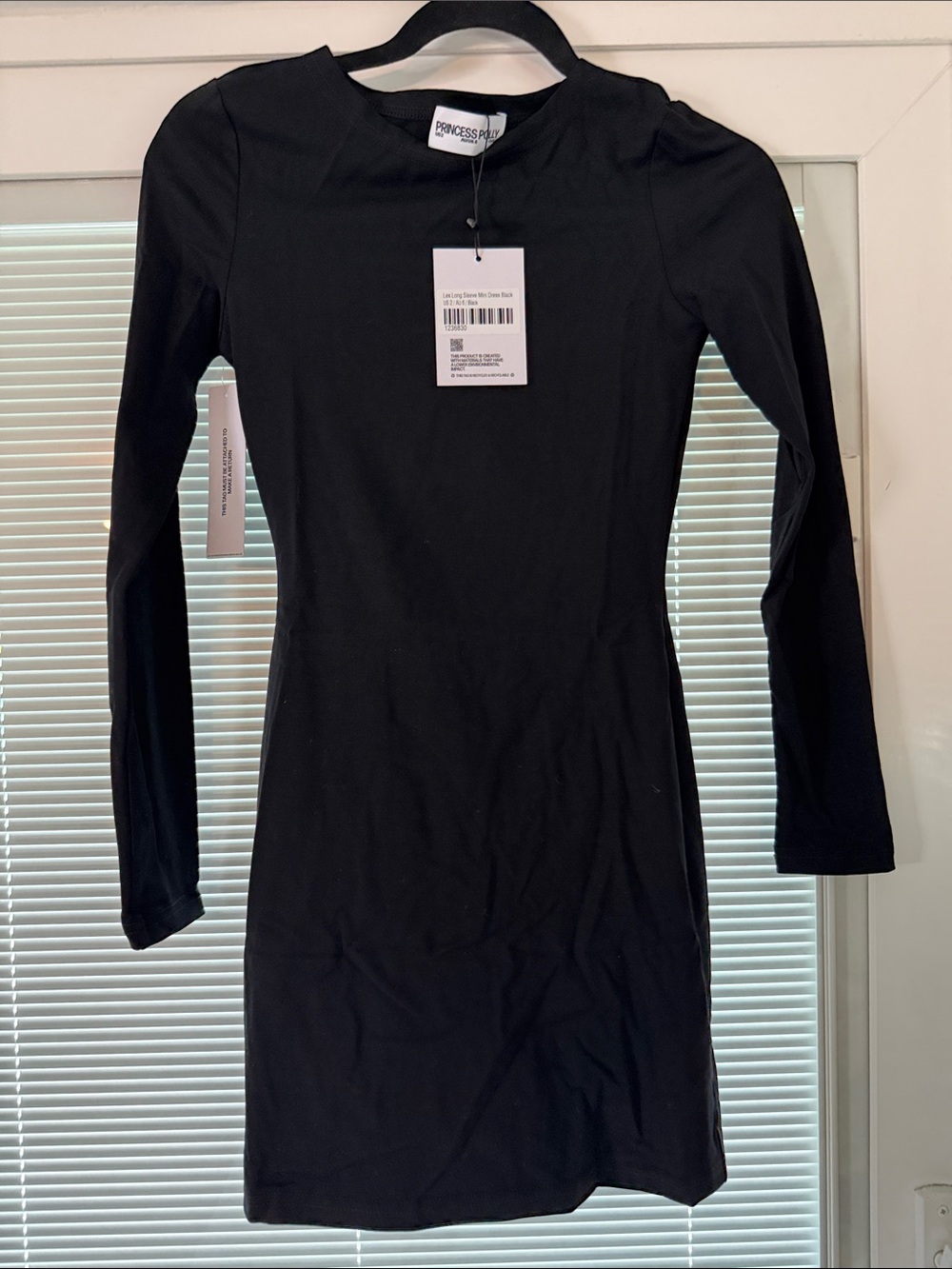 Princess Polly Black Long Sleeve Bodycon Mini Dress